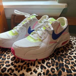 Nike White and Neon Pink Sneakers
